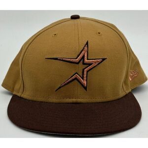 Houston Astros Hats Adult 7.5 59Fifthy Brown Wool Blend Baseball Cap New Era Men